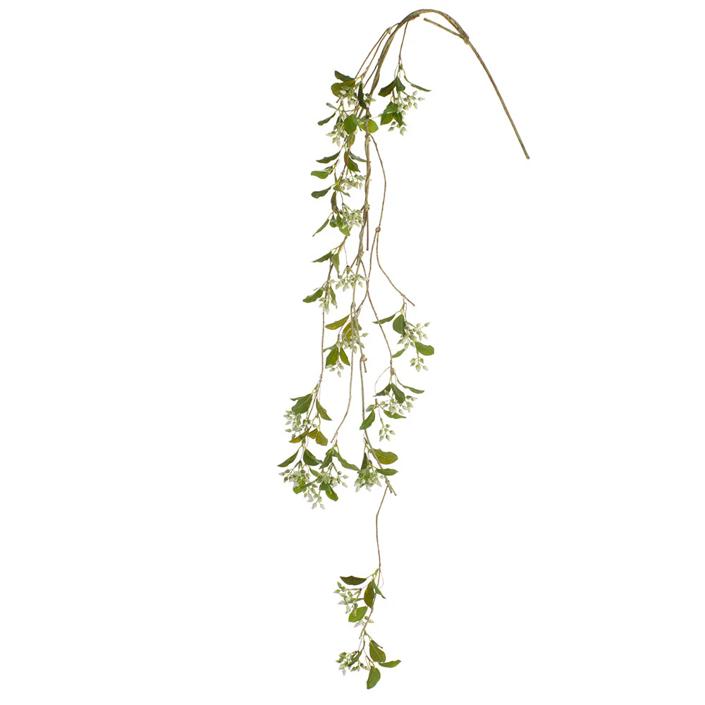 60" Hanging Sedum Silk Flower Stem -Cream/Green (Pack of 6)