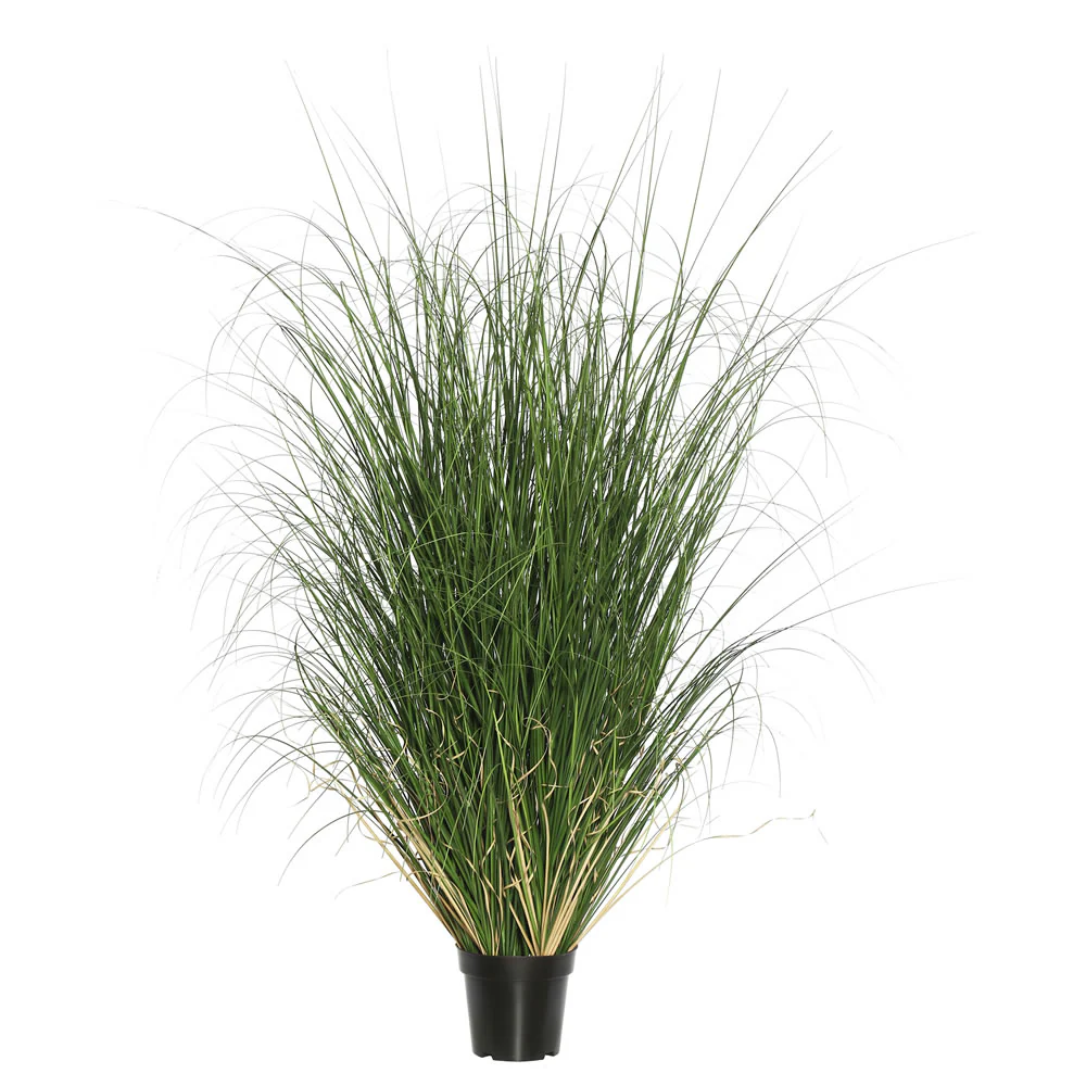 60" IFR PVC Curled Grasss Artificial Plant w/Pot -Green