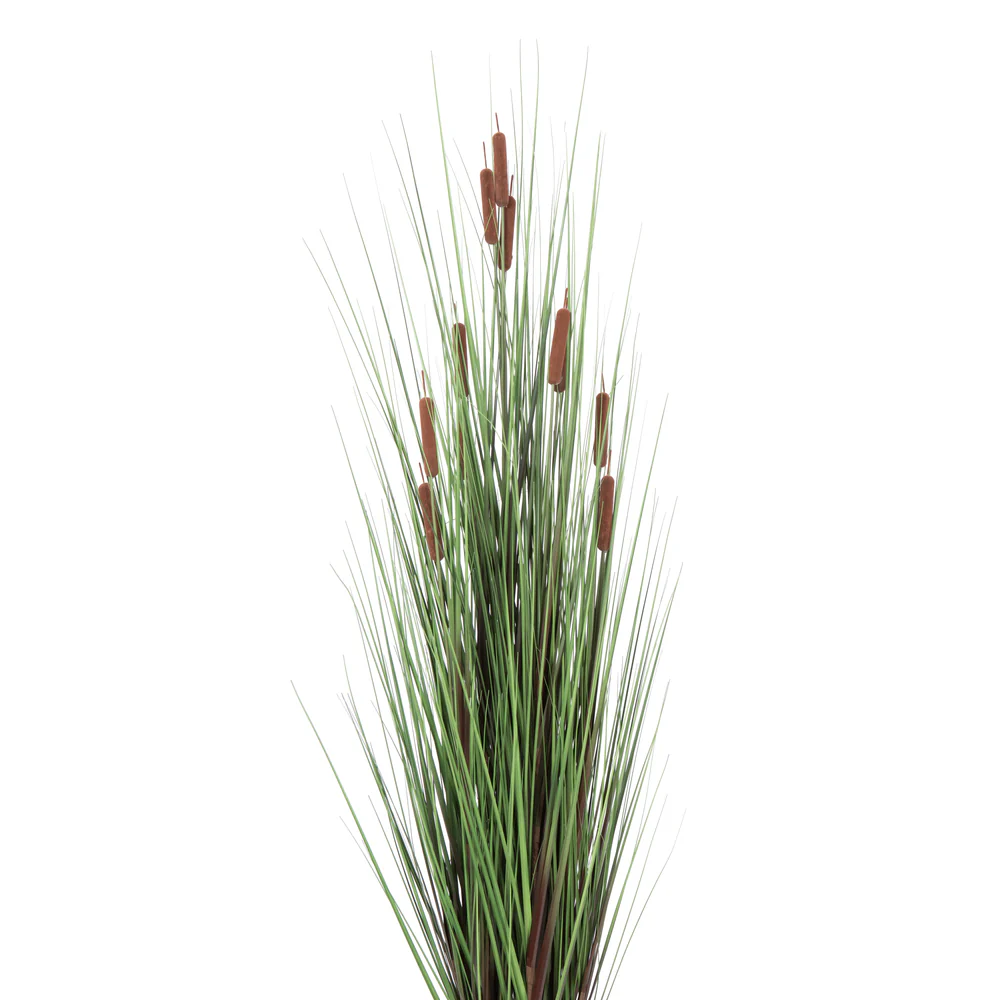 60" IFR PVC Grass & Cattails Artificial Plant w/Pot -Green/Brown - Image 2