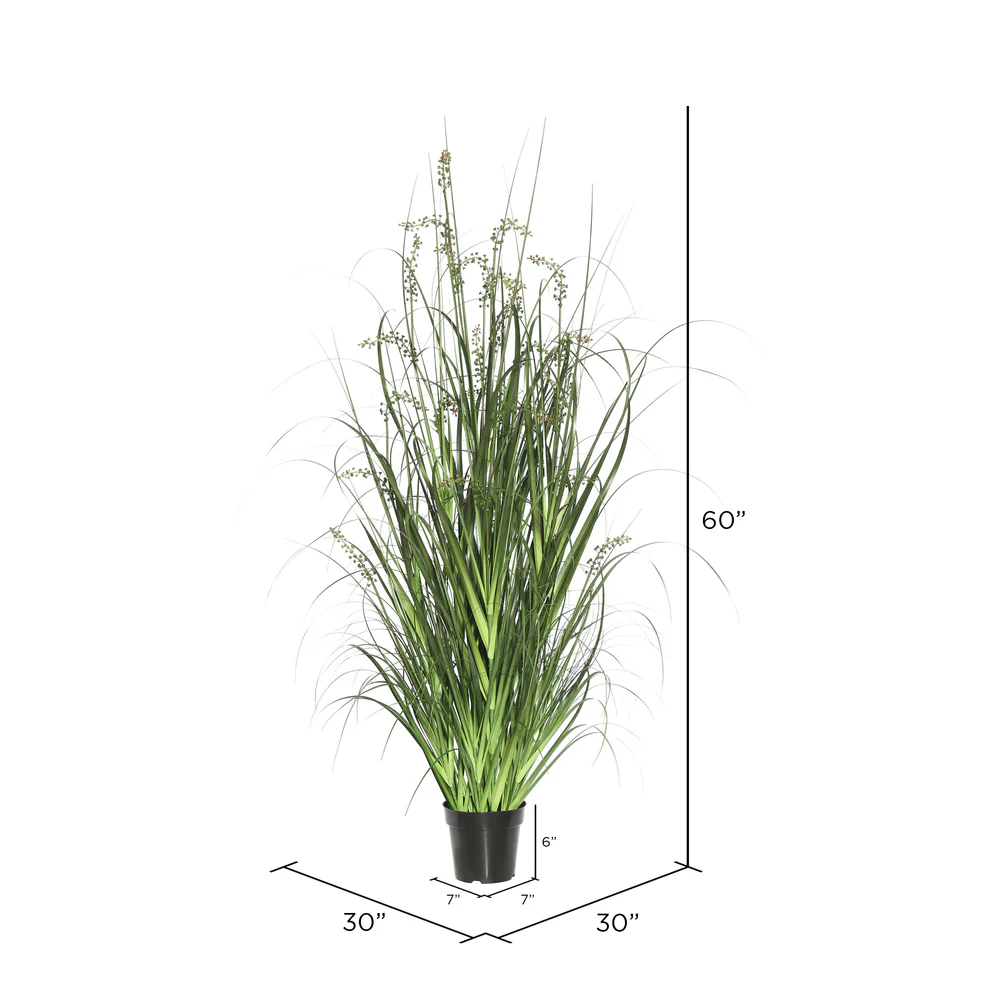 60" IFR PVC Sheep's Grasss Artificial Plant w/Pot -Green - Image 3
