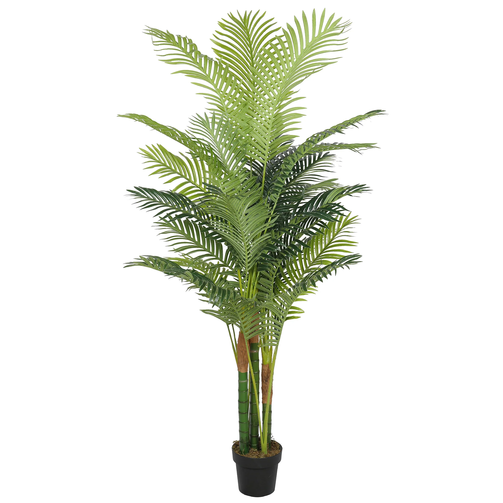 6'3" Silk Golden Cane Areca Palm Tree w/Pot -Green