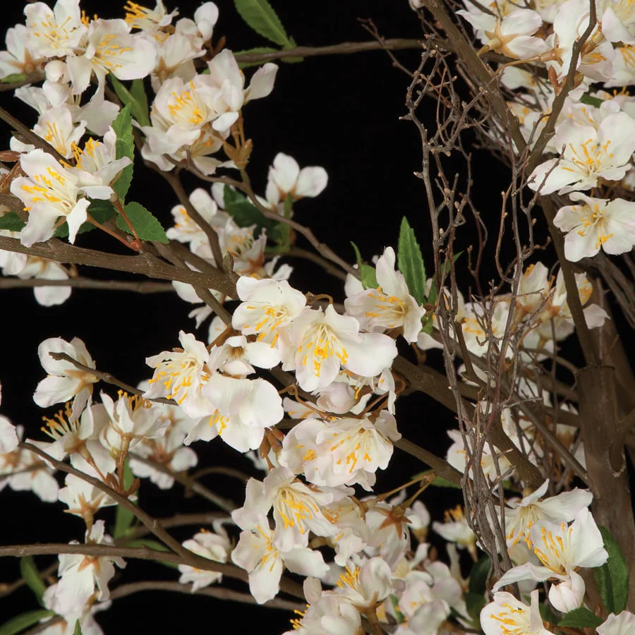 6'6" Cherry Blossom Flower Silk Tree w/Pot -Cream/White - Image 2