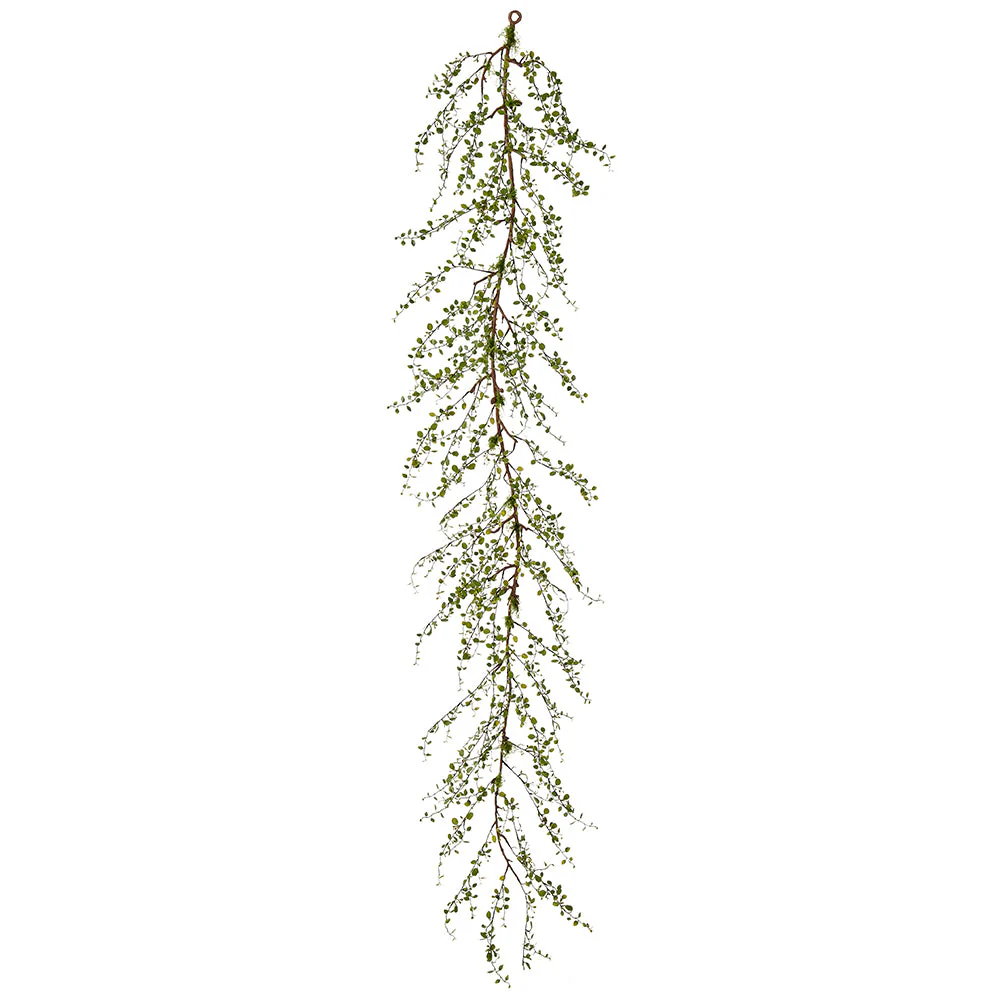 6'6" Muehlenbeckia Wire Leaf Artificial Garland -Green (Pack of 6)