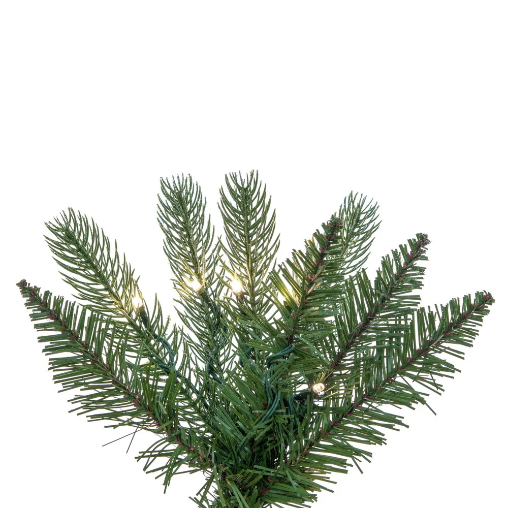 6'6"Hx26"W PE Pencil Frosted Provo Pine Artificial Christmas Tree, Micro LED Pre-Lit (Multi-Mode) -Green/White - Image 2