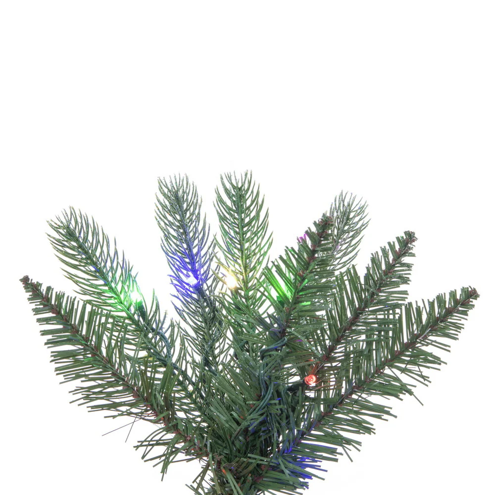 6'6"Hx26"W PE Pencil Frosted Provo Pine Artificial Christmas Tree, Micro LED Pre-Lit (Multi-Mode) -Green/White - Image 3