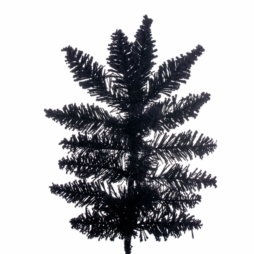 6'6"Hx27"W Flocked Slim Fir Artificial Christmas Tree, Unlit -Black - Image 2