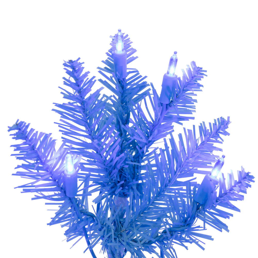 6'6"Hx28"W Pencil Artificial Christmas Tree, LED Pre-Lit (Sky Blue) -Sky Blue - Image 2