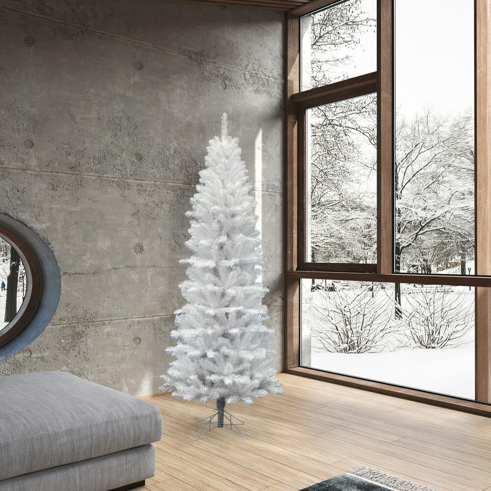 6'6"Hx32"W Pencil White Salem Pine Artificial Christmas Tree, Unlit -White - Image 5