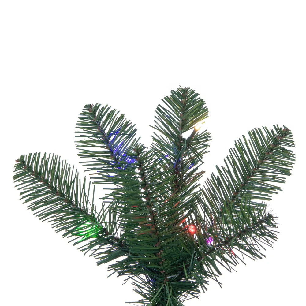 6'6"Hx32"W Slim Salem Pine Artificial Christmas Tree, Micro LED Pre-Lit (Multi-Mode) -Green - Image 3
