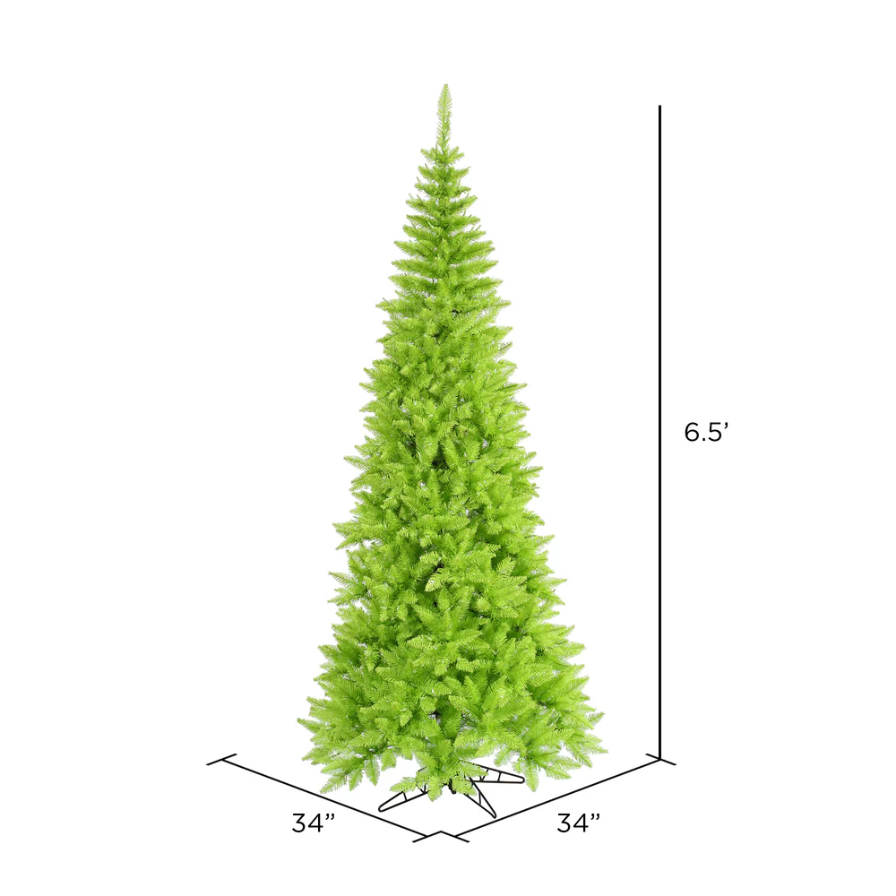 6'6"Hx34"W Slim Fir Artificial Christmas Tree, Unlit -Lime - Image 2