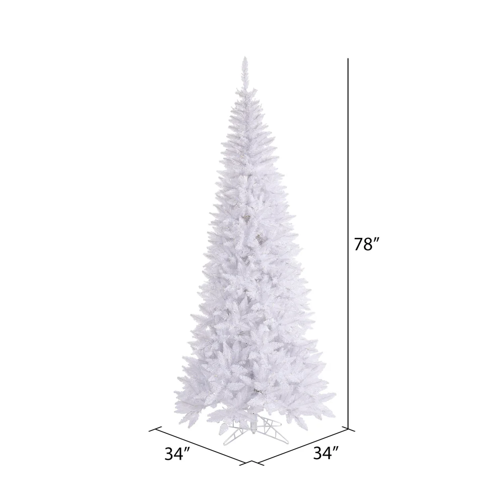 6'6"Hx34"W Slim Fir Artificial Christmas Tree, Unlit -White - Image 2