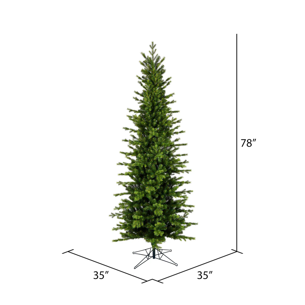 6'6"Hx35"W PE Pencil Moutauk Pine Artificial Christmas Tree, Unlit -Green - Image 3