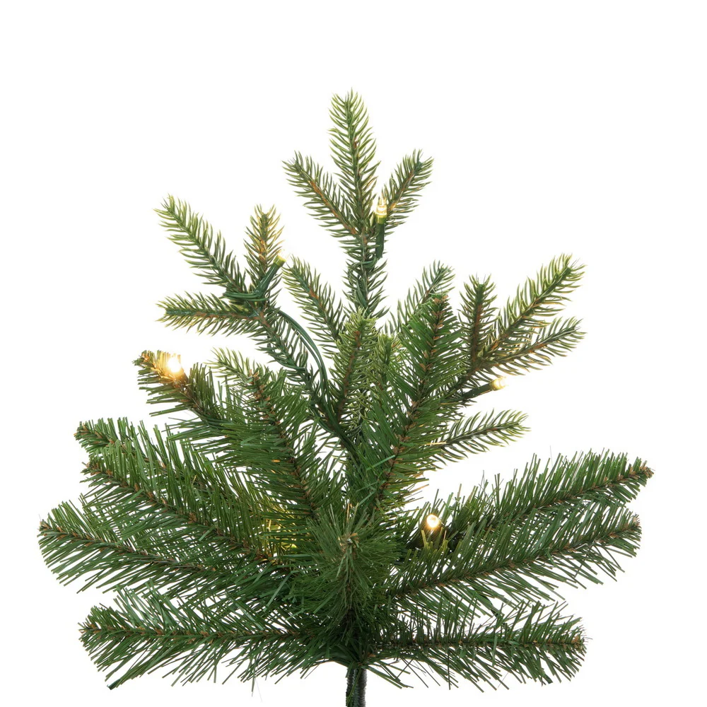 6'6"Hx36"W PE Slim Wistler Spruce Artificial Christmas Tree, LED Pre-Lit (Multi-Mode) -Green - Image 2