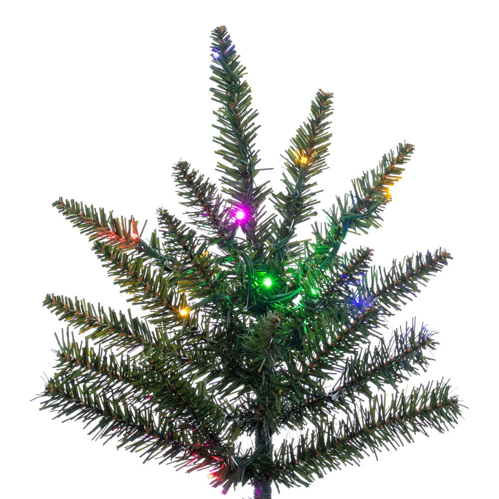 6'6"Hx37"W Noel Fir Artificial Christmas Tree, Micro LED Pre-Lit (Multi-Mode) -Green - Image 3