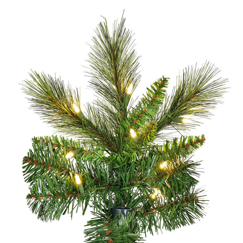 6'6"Hx40"W PE Brighton Pine Artificial Christmas Tree, LED Pre-Lit -Green - Image 4