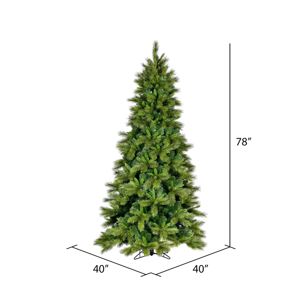 6'6"Hx40"W PE Brighton Pine Artificial Christmas Tree, Unlit -Green - Image 3