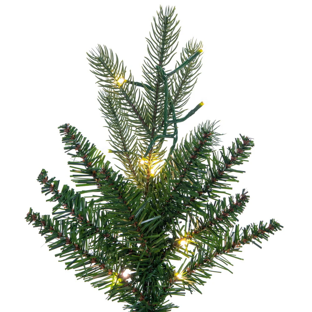 6'6"Hx40"W PE Slim Balsam Spruce Artificial Christmas Tree, Micro LED Pre-Lit (Multi-Mode) -Green - Image 2