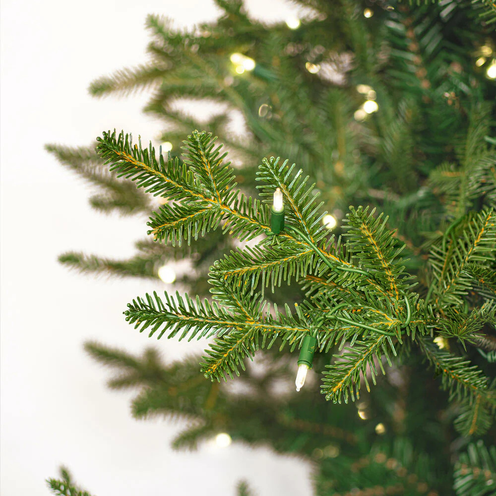 6'6"Hx42"W PE Georgian Fraser Fir Artificial Christmas Tree, LED Pre-Lit -Green - Image 2