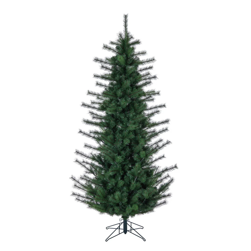 6'6"Hx44"W Slim Lodge Pole Pine Artificial Christmas Tree, Unlit -Green
