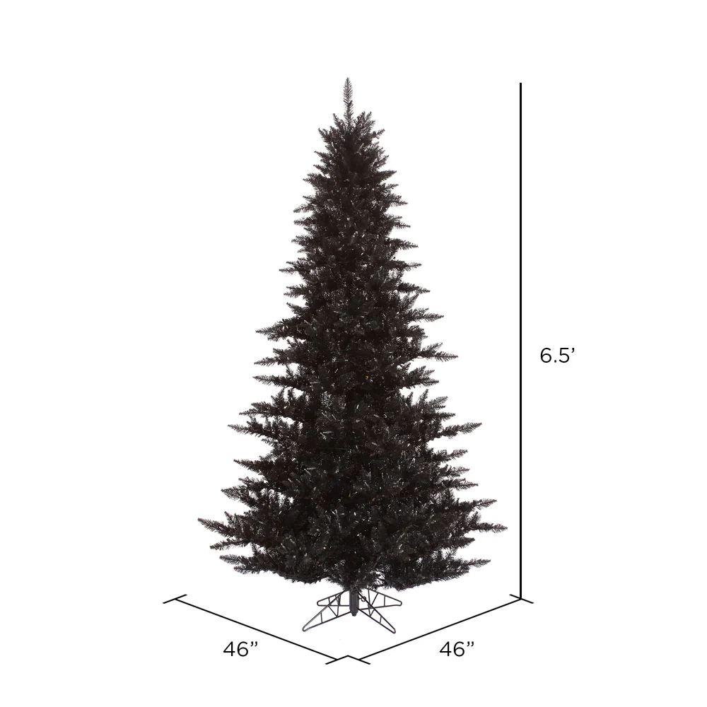 6'6"Hx46"W Fir Artificial Christmas Tree, Unlit -Black - Image 2