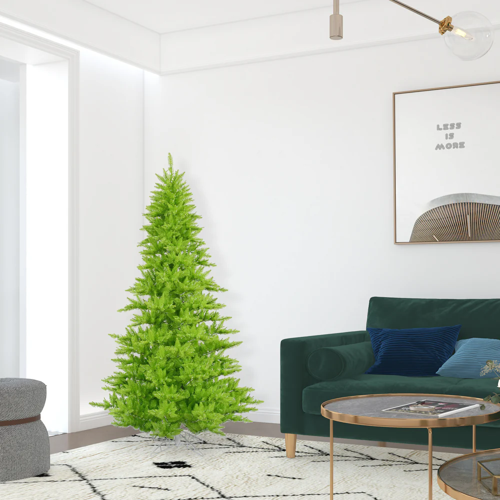 6'6"Hx46"W Fir Artificial Christmas Tree, Unlit -Lime - Image 4