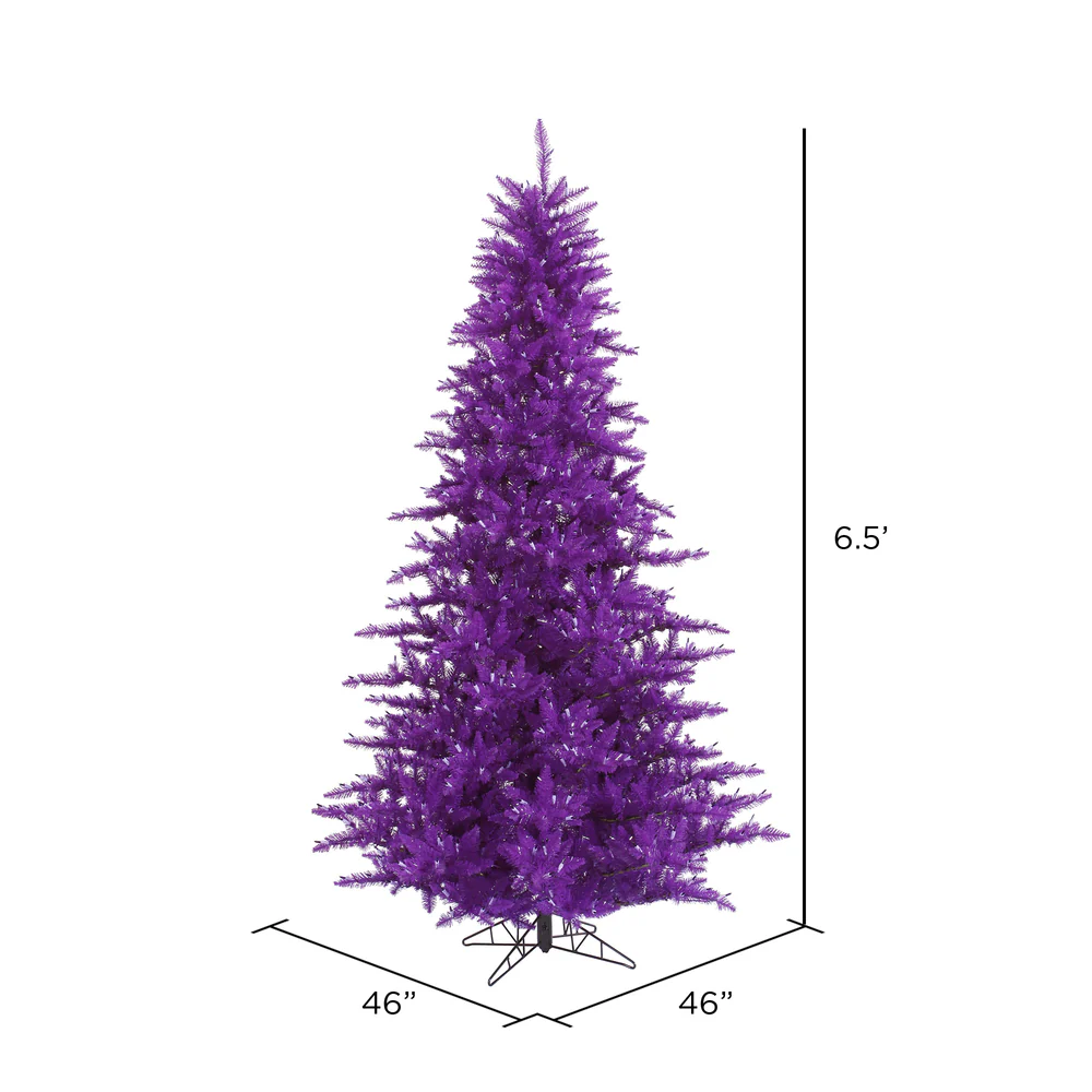 6'6"Hx46"W Fir Artificial Christmas Tree, Unlit -Purple - Image 2