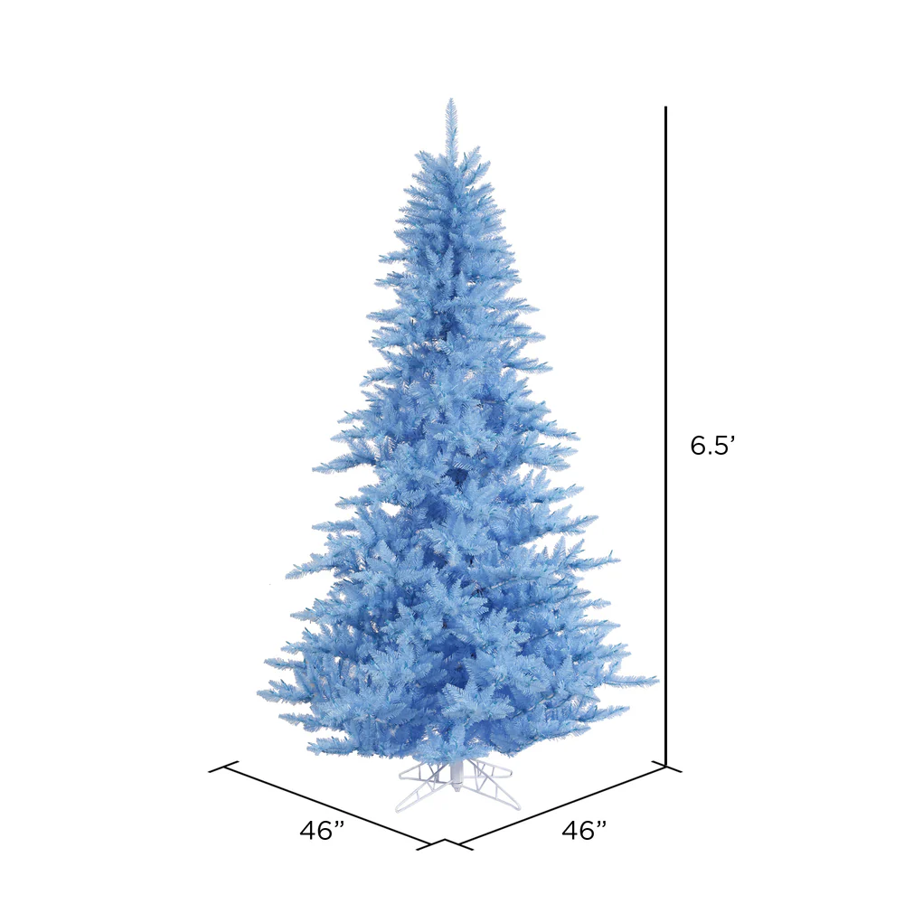 6'6"Hx46"W Fir Artificial Christmas Tree, Unlit -Sky Blue - Image 2