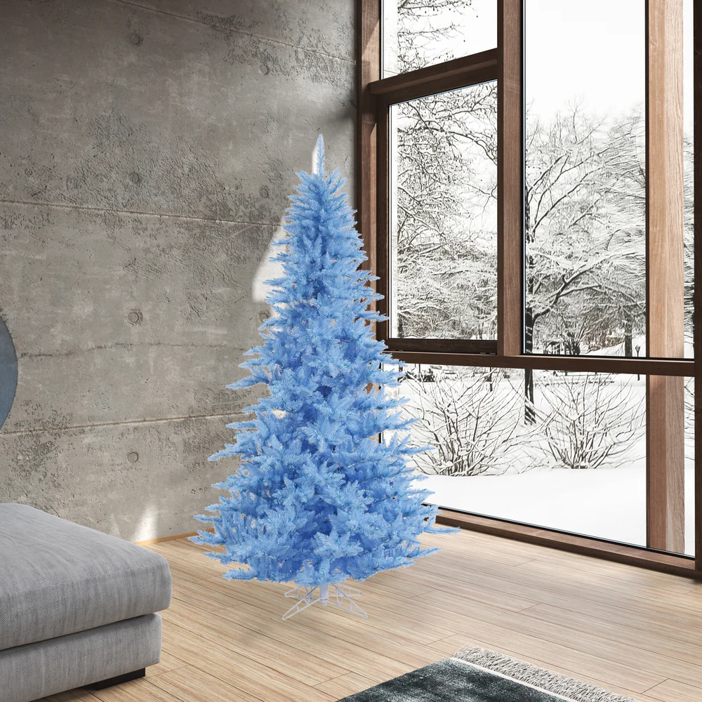 6'6"Hx46"W Fir Artificial Christmas Tree, Unlit -Sky Blue - Image 4