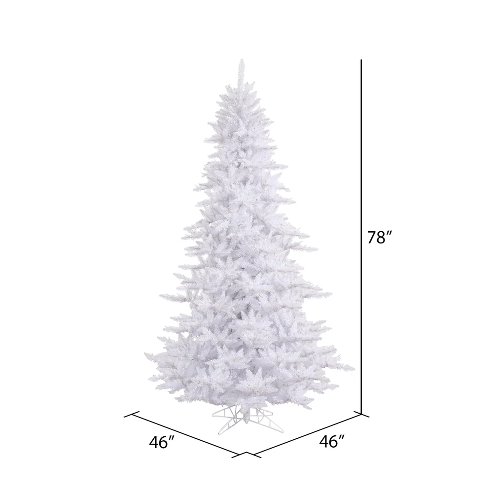 6'6"Hx46"W Fir Artificial Christmas Tree, Unlit -White - Image 2
