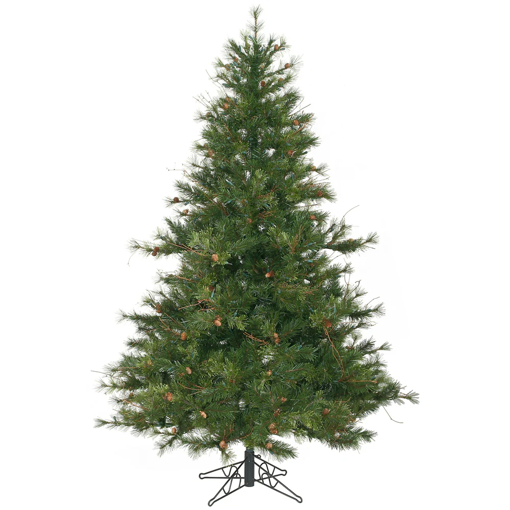 6'6"Hx47"W Mixed Country Artificial Christmas Tree w/Pinecone & Grapevine, Unlit -Green/Brown