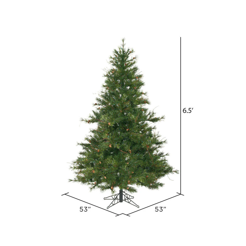 6'6"Hx47"W Mixed Country Artificial Christmas Tree w/Pinecone & Grapevine, Unlit -Green/Brown - Image 3