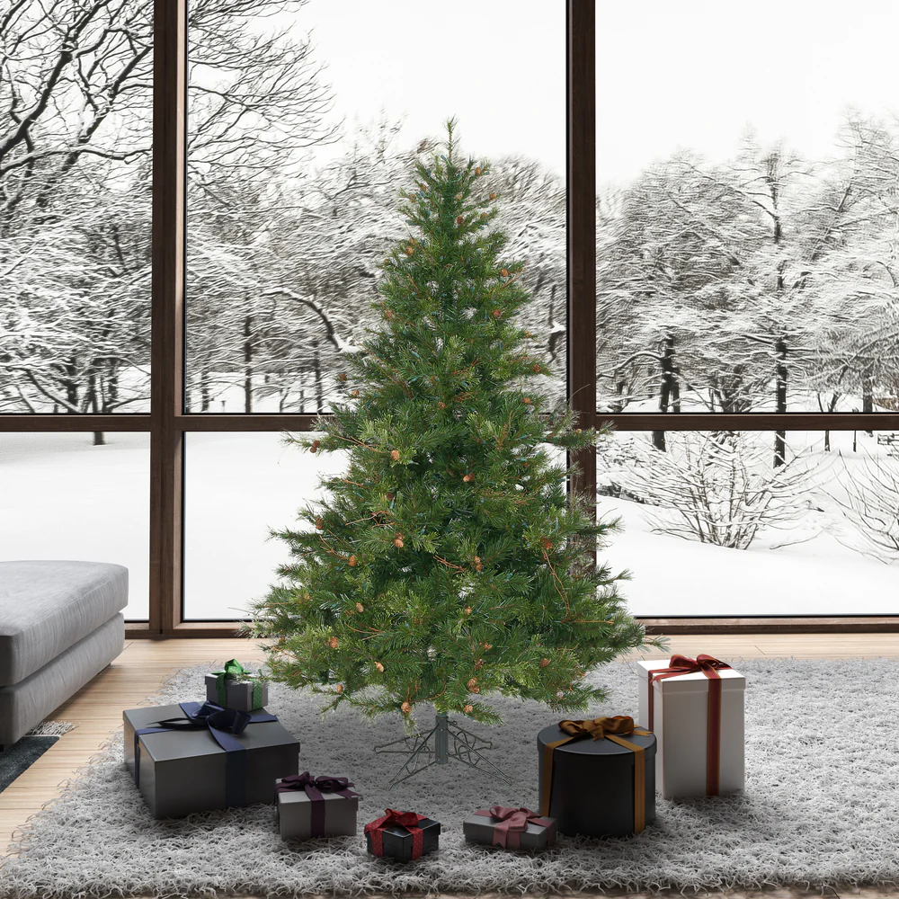 6'6"Hx47"W Mixed Country Artificial Christmas Tree w/Pinecone & Grapevine, Unlit -Green/Brown - Image 5