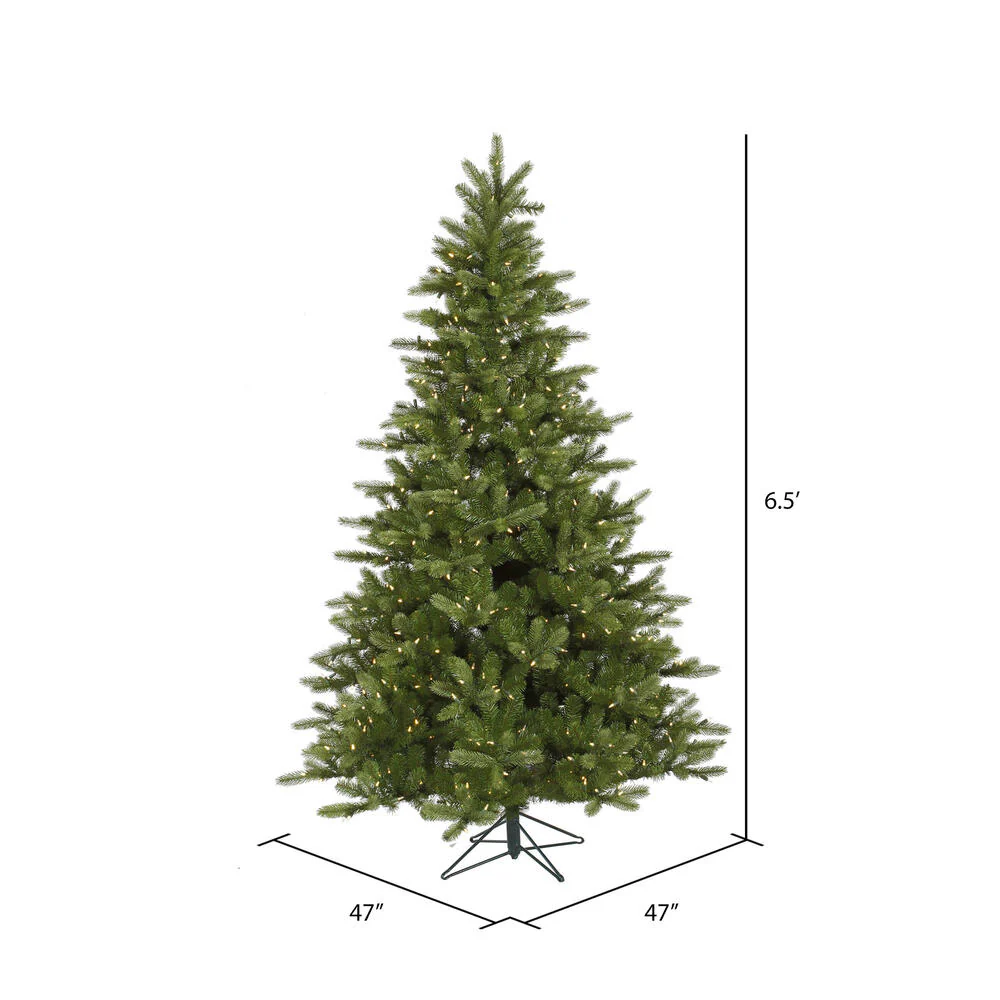 6'6"Hx47"W PE King Spruce Artificial Christmas Tree, LED Pre-Lit -Green - Image 3