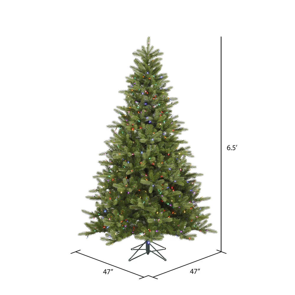 6'6"Hx47"W PE King Spruce Artificial Christmas Tree, LED Pre-Lit (Multicolor) -Green - Image 3