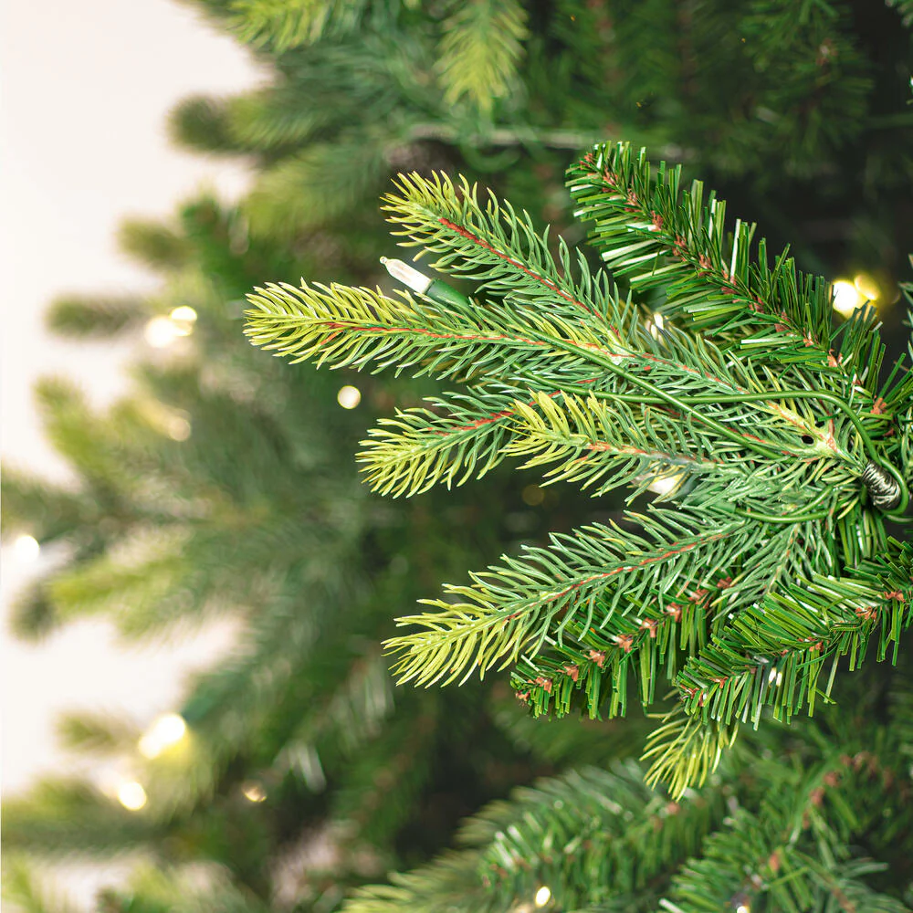 6'6"Hx48"W PE Jersey Fraser Artificial Christmas Tree, LED Pre-Lit -Green - Image 2