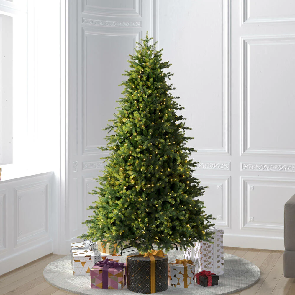 6'6"Hx48"W PE Jersey Fraser Artificial Christmas Tree, LED Pre-Lit -Green - Image 7