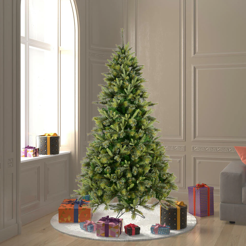 6'6"Hx49"W PE Cashmere Pine Artificial Christmas Tree, Unlit -Green - Image 5