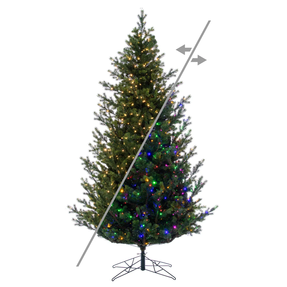6'6"Hx49"W PE Eagle Fraser Artificial Christmas Tree, Micro LED Pre-Lit (Multi-Mode) -Green