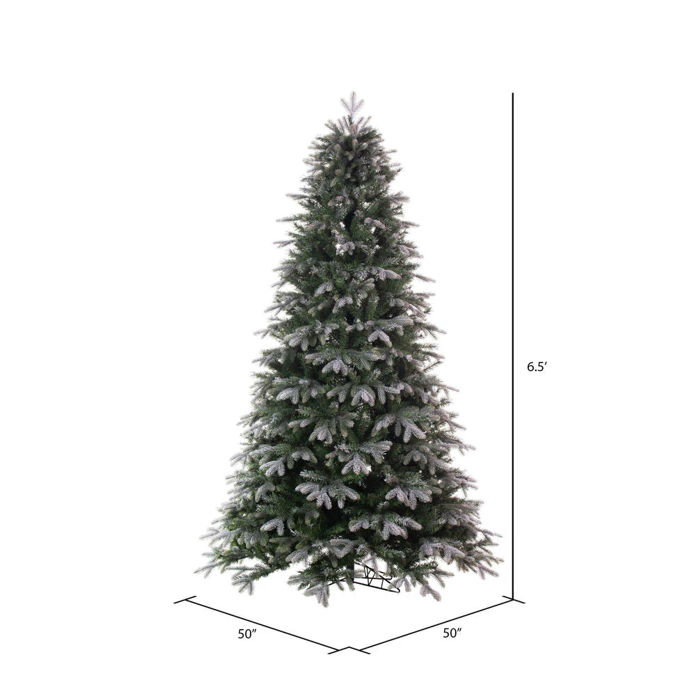 6'6"Hx50"W PE Frosted Douglas Fir Artificial Christmas Tree, Unlit -Green - Image 3