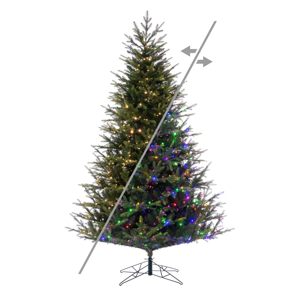 6'6"Hx51"W PE Orchard Fraser Fir Artificial Christmas Tree, Micro LED Pre-Lit (Multi-Mode) -Green