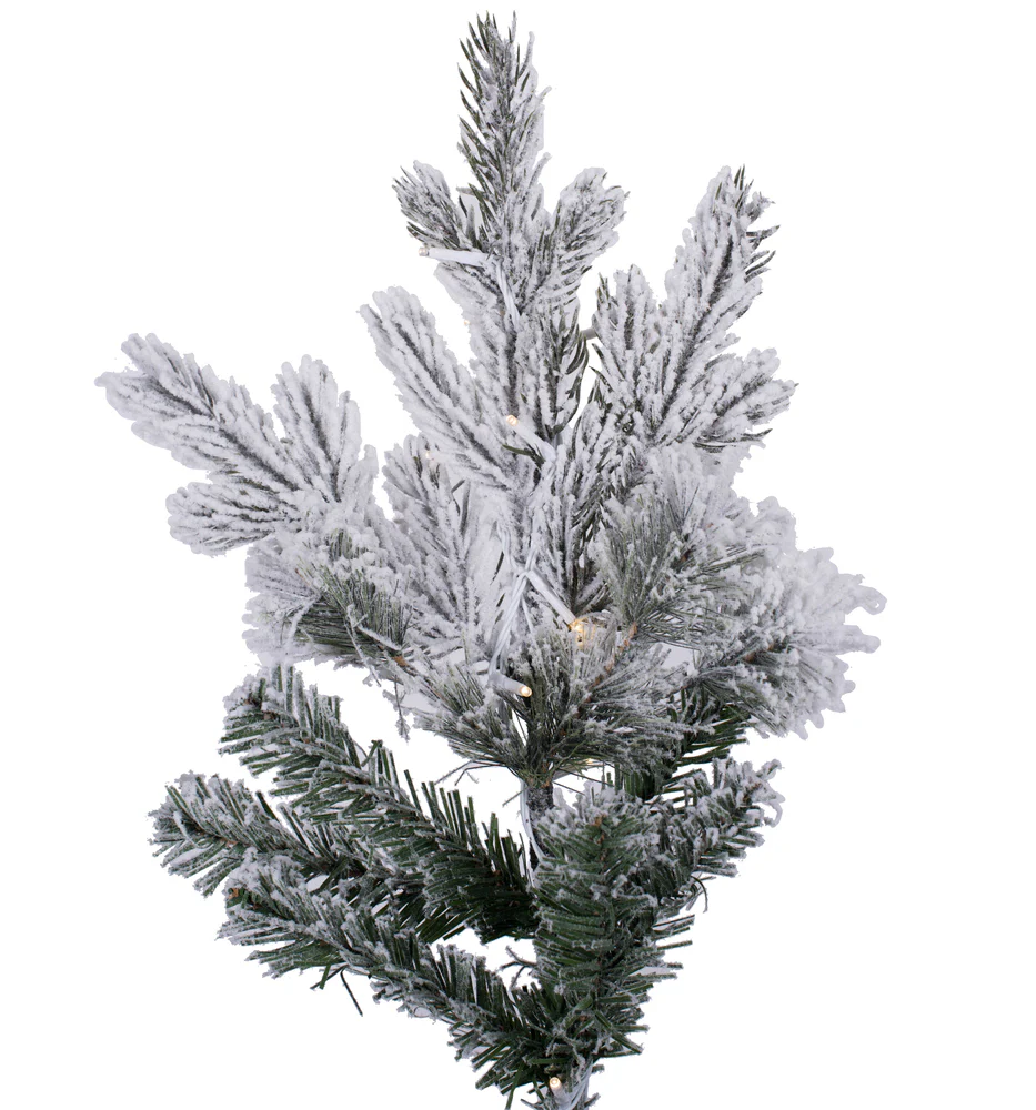 6'6"Hx54"W PE Flocked Kiana Artificial Christmas Tree, Micro LED Pre-Lit (Multi-Mode) -White - Image 2
