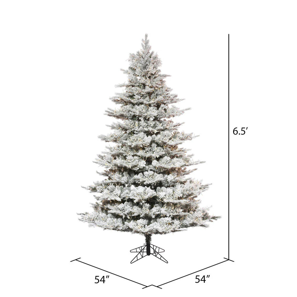 6'6"Hx54"W PE Flocked Kiana Artificial Christmas Tree, Micro LED Pre-Lit -White - Image 3