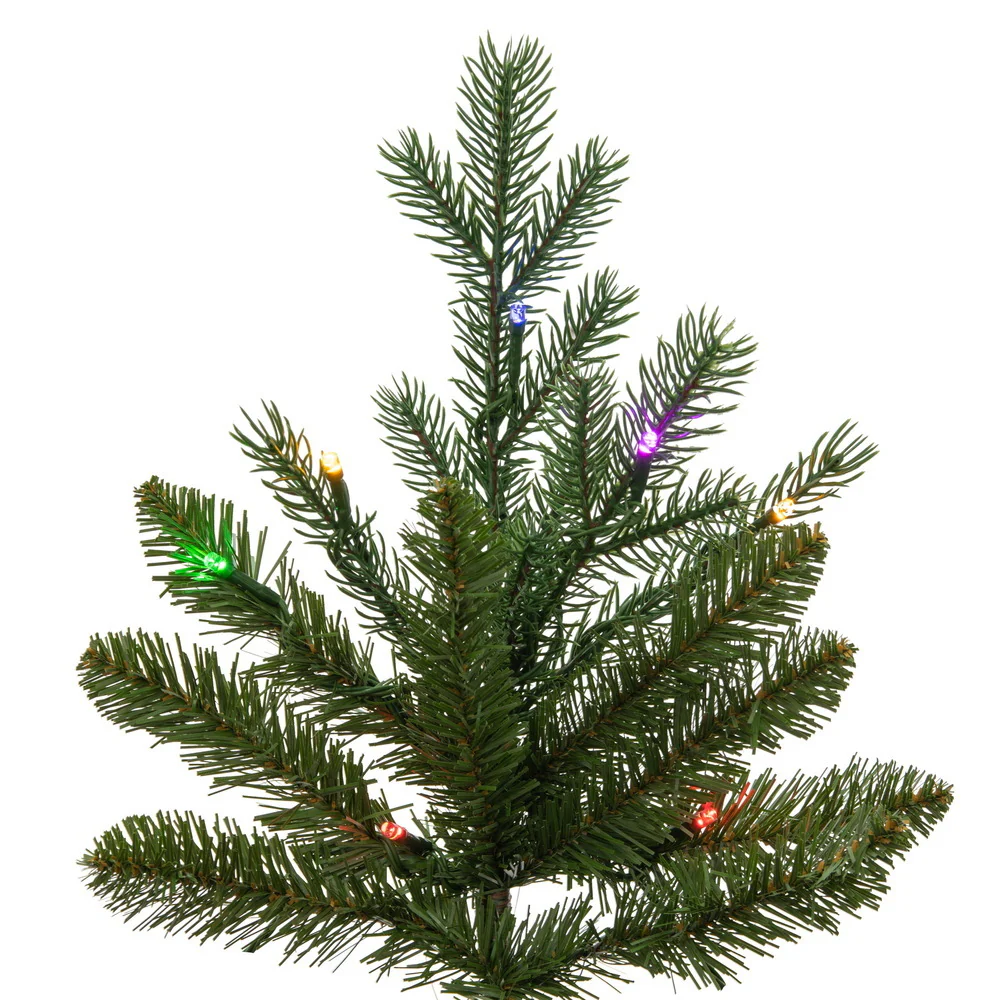 6'6"Hx54"W PE Nordmann Fir Artificial Christmas Tree, LED Pre-Lit (Multi-Mode) -Green - Image 3