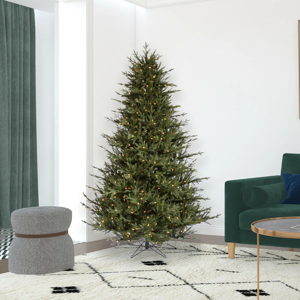 6'6"Hx56"W PE Itasca Fraser Artificial Christmas Tree, Micro LED Pre-Lit (Multi-Mode) -Green - Image 4