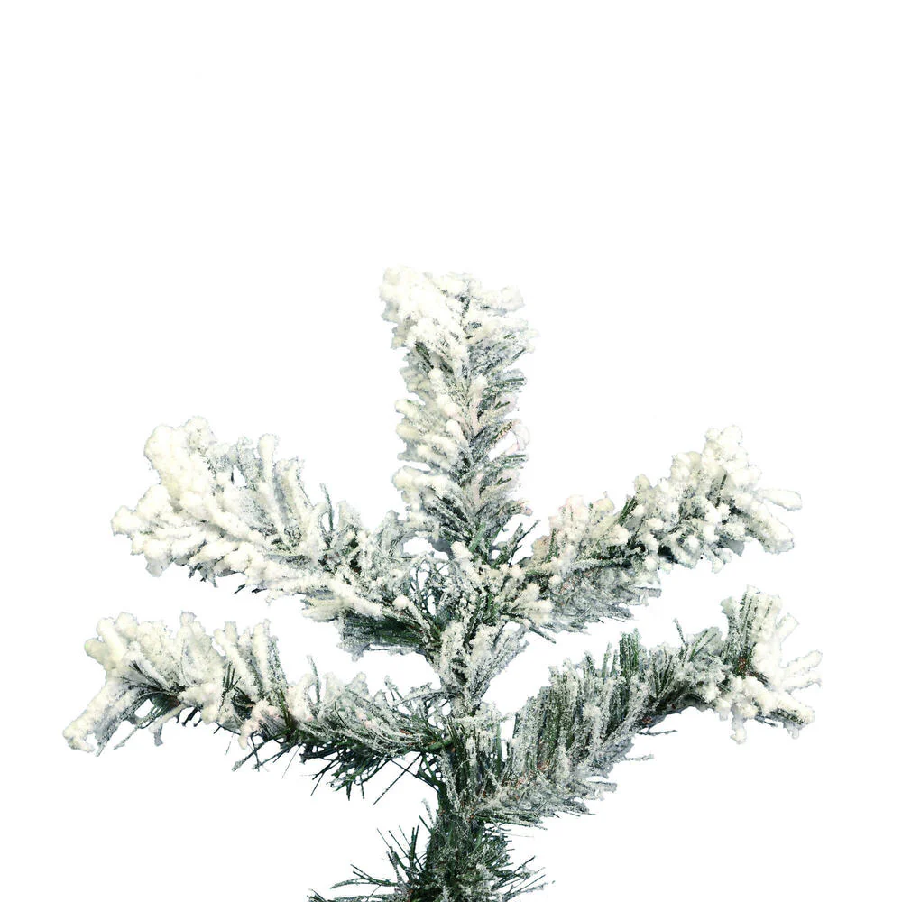 6'6"Hx62"W Flocked Alaskan Pine Artificial Christmas Tree, Unlit -White - Image 2