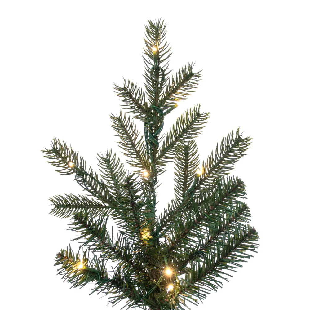 6'6"Hx63"W PE Sherwood Fir Artificial Christmas Tree, Micro LED Pre-Lit (Multi-Mode) -Green - Image 2