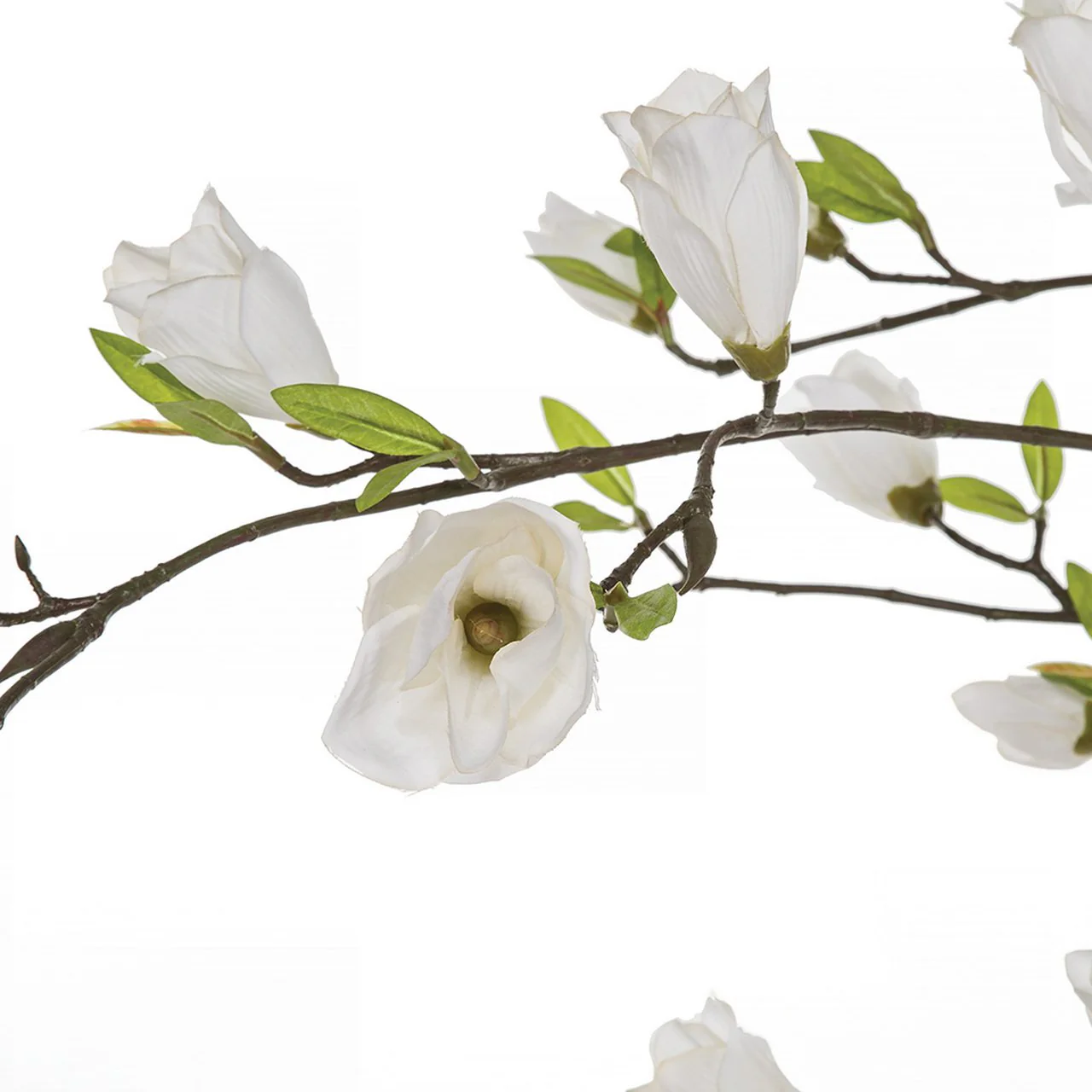 6'7" Magnolia Blossom Flower Silk Tree w/Pot -White/Cream - Image 2