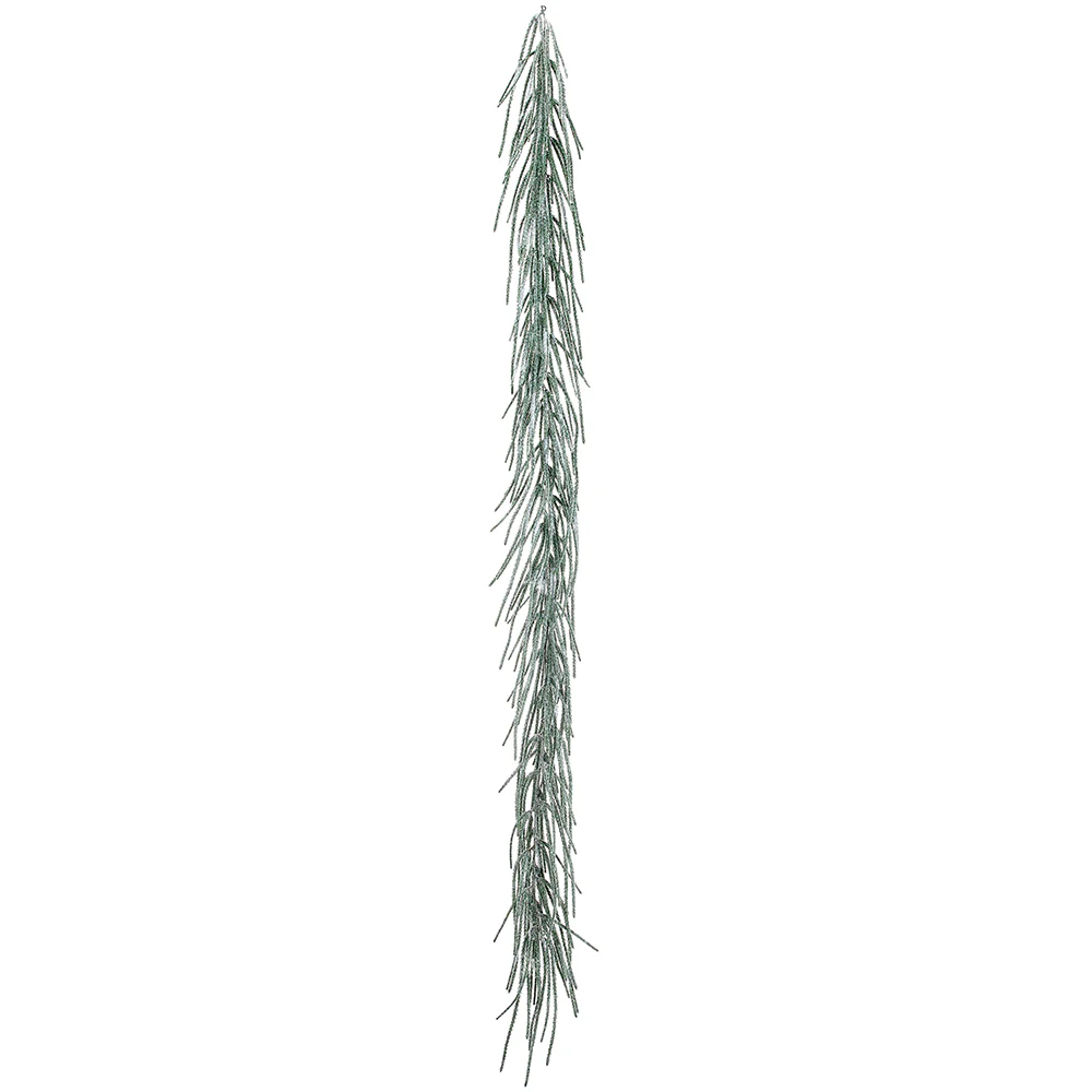 6'8" Flocked Artificial Pine Garland -Green (Pack of 2)