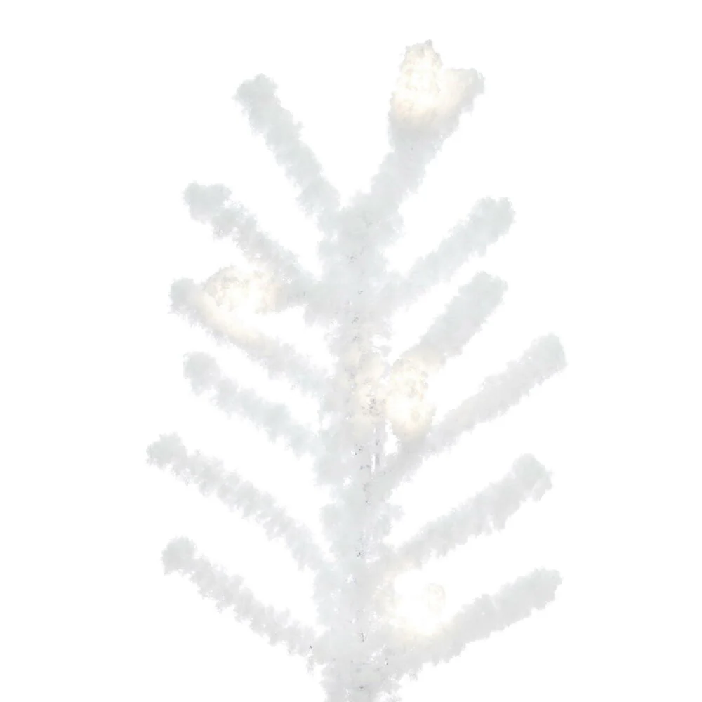 6'Hx26"W Flocked Kuna Pine Artificial Christmas Tree, LED Pre-Lit -White - Image 5