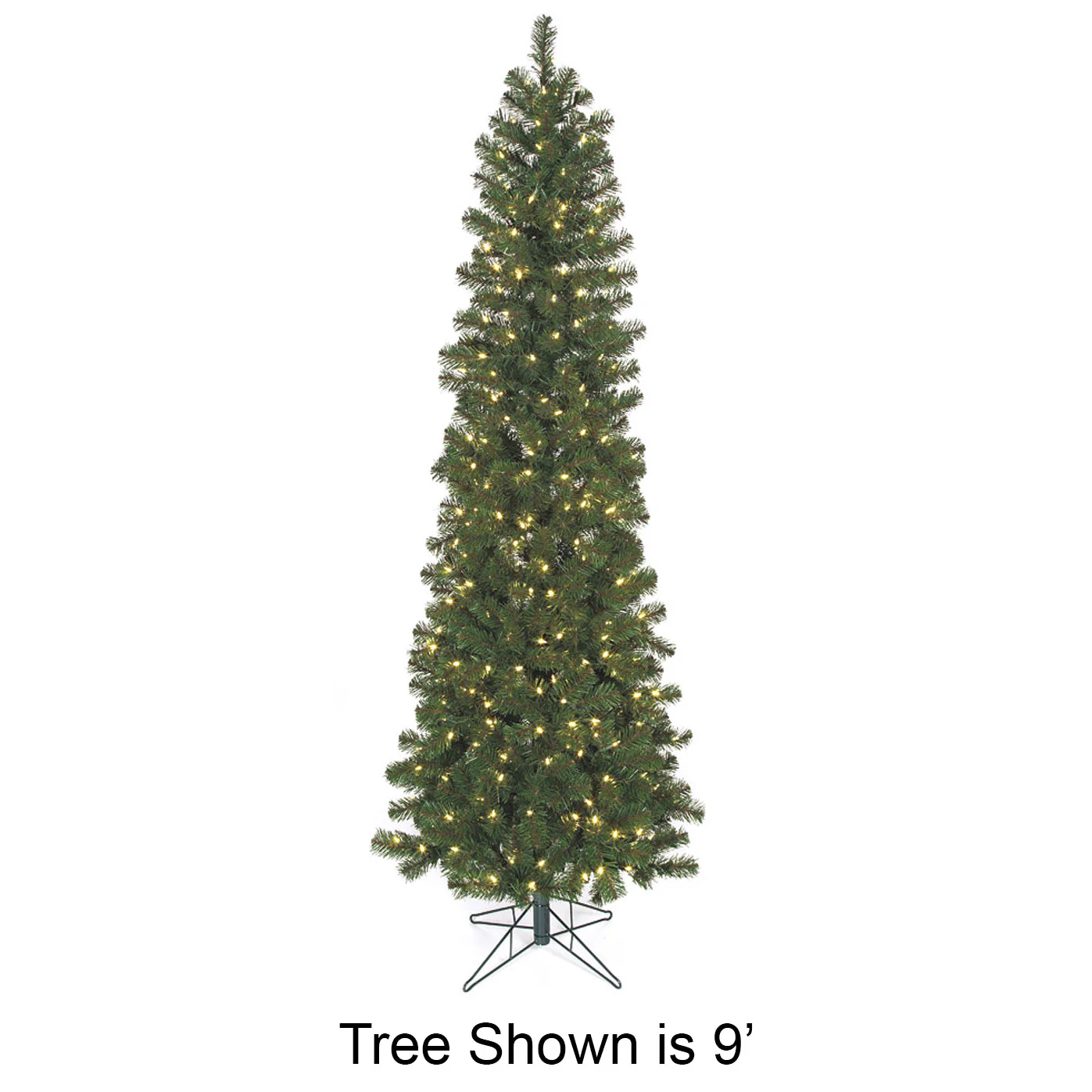 6'Hx26"W Virginia Pine Artificial Christmas Tree, LED Pre-Lit -Green